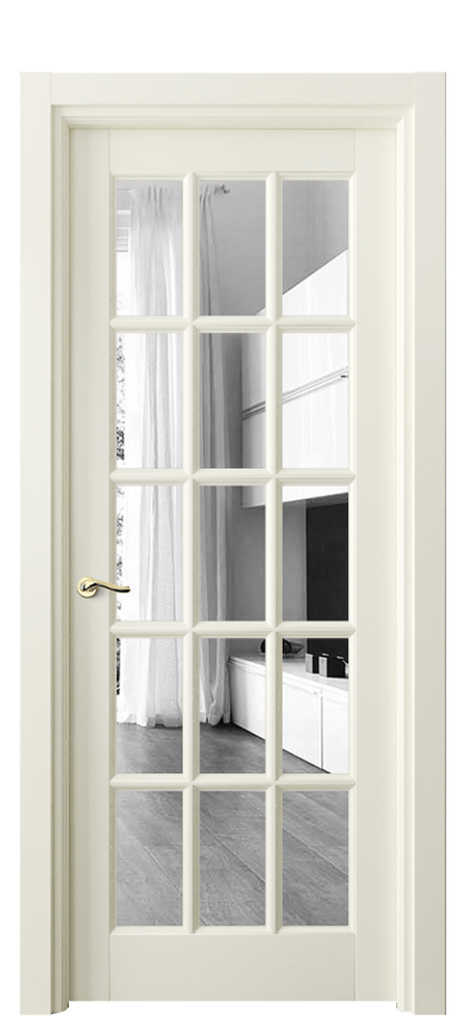 Межкомнатная дверь Лигнум 0708 Матовый молочно-белый Двустороннее зеркало, триплекс Цена 797810 AMD | Volhovec