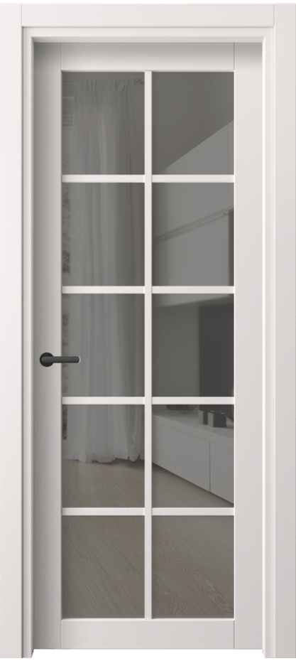 Межкомнатная дверь Нео 2106 ПЭТ кремово-серый Прозрачное серое стекло, триплекс Цена 77560 AMD | Volhovec