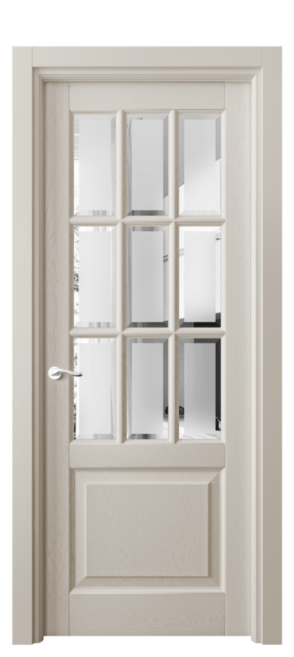 Межкомнатная дверь Лигнум 0748 Дуб светло-бежевый Сатинированное стекло с фацетом Цена 1087130 AMD | Volhovec