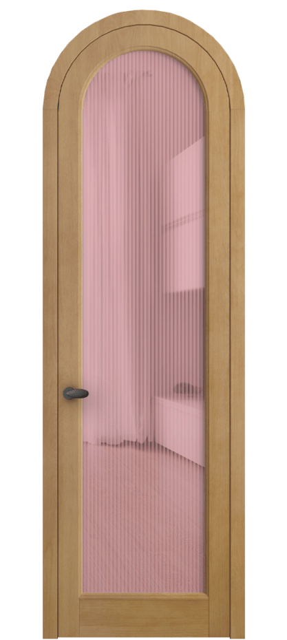 Межкомнатная дверь Палаццо 6814 Бук натуральный матовый Рифлёное розовое стекло "Мору", триплекс Цена 1212200 AMD | Volhovec
