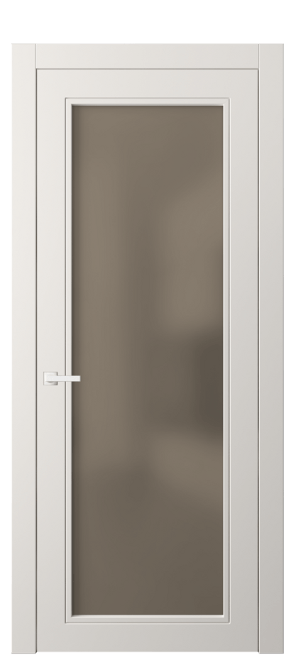 Межкомнатная дверь Neo Classic 8000 Матовый пудровый белый Сатинированное бронзовое стекло, триплекс, 8 мм Цена 324240 AMD | Volhovec
