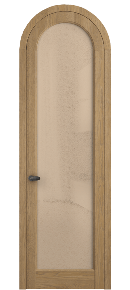 Межкомнатная дверь Palazzo 6814 Дуб пшеничный матовый Фактурное оранжевое стекло "Лёд", триплекс Цена 1432100 AMD | Volhovec