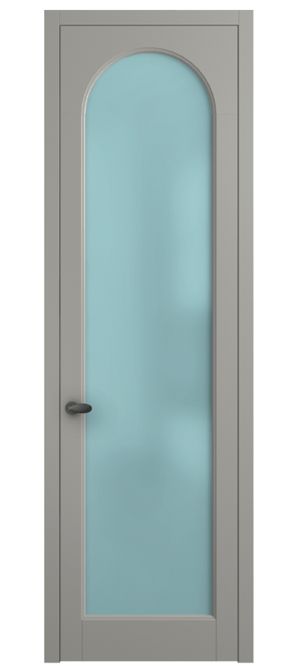 Межкомнатная дверь Палаццо 6804 Матовый нейтральный серый Сатинированное голубое стекло, триплекс Цена 654400 AMD | Volhovec