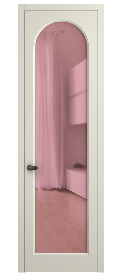 Межкомнатная дверь Палаццо 6804 Матовый молочно-белый Прозрачное розовое стекло, триплекс Цена 654400 AMD | Volhovec
