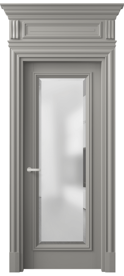 Межкомнатная дверь Антик 7300 Матовый нейтральный серый Сатинированное стекло с фацетом Цена 1110120 AMD | Volhovec