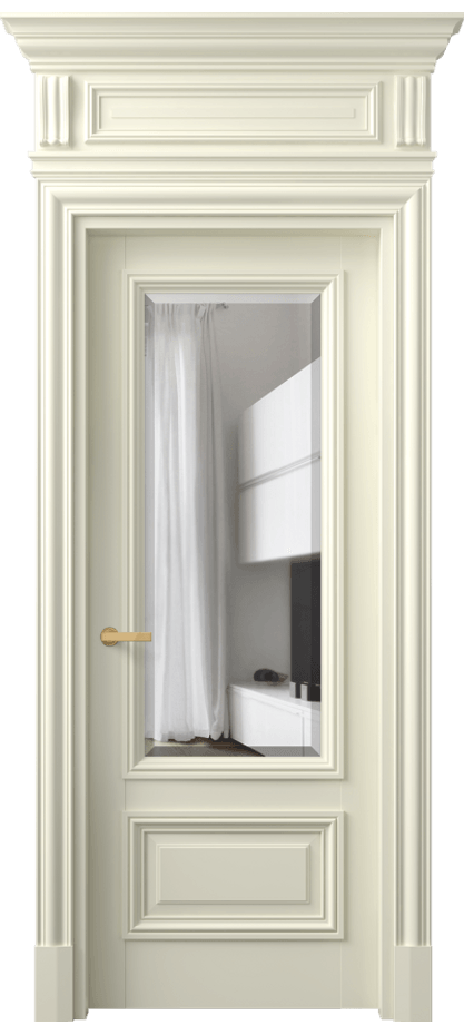 Межкомнатная дверь Антик 7306 Матовый молочно-белый Прозрачное стекло с фацетом Цена 1103720 AMD | Volhovec