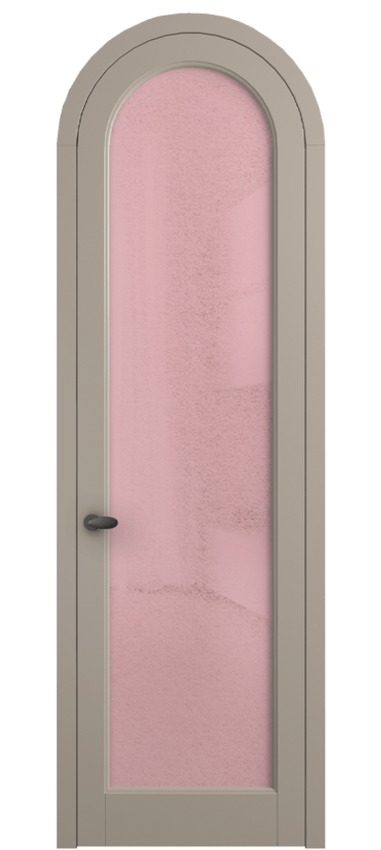 Межкомнатная дверь Палаццо 6814 Матовый бисквитный Фактурное розовое стекло "Лёд", триплекс Цена 884500 AMD | Volhovec