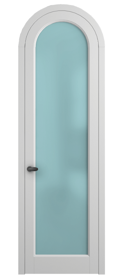 Межкомнатная дверь Палаццо 6814 Матовый белоснежный Сатинированное голубое стекло, триплекс Цена 844100 AMD | Volhovec