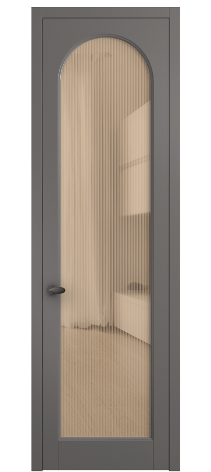 Межкомнатная дверь Палаццо 6804 Матовый классический серый Рифлёное оранжевое стекло "Мору", триплекс Цена 708300 AMD | Volhovec