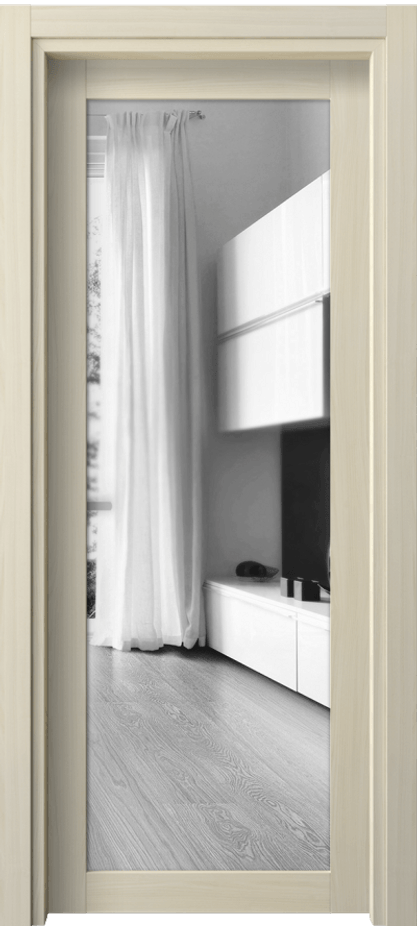 Межкомнатная дверь Neo 2102 Молочный ясень Двустороннее зеркало, триплекс Цена 161170 AMD | Volhovec