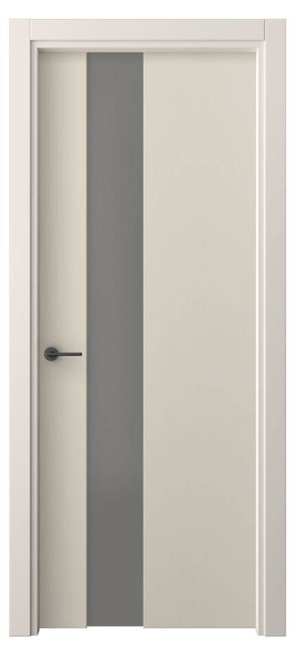 Межкомнатная дверь Freedom 4224 ПЭТ светло-бежевый Сатинированное серое стекло, триплекс Цена 207700 AMD | Volhovec