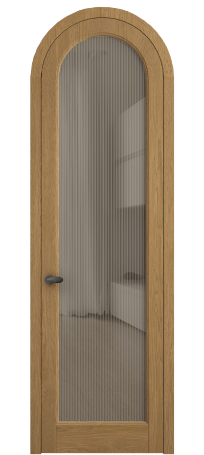 Межкомнатная дверь Палаццо 6814 Дуб солнечный матовый Рифлёное бронзовое стекло "Мору", триплекс Цена 1445600 AMD | Volhovec