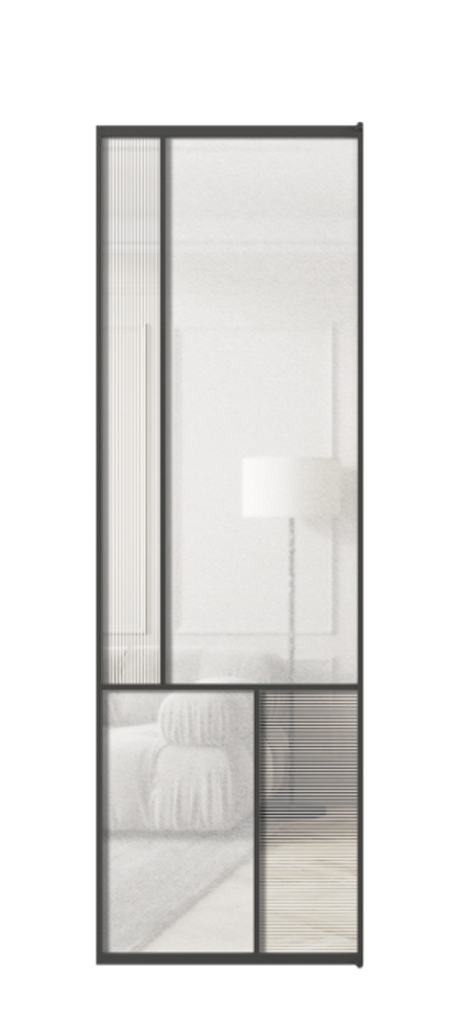 Межкомнатная дверь Мозаик АЛПЛ041.20  Рифлёное стекло "Дюна", триплекс, 6 мм + Фактурное стекло "Лёд", триплекс Цена 1291270 AMD | Volhovec