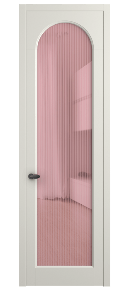 Межкомнатная дверь Палаццо 6804 Матовый жемчужный Рифлёное розовое стекло "Moru", триплекс Цена 708300 AMD | Volhovec