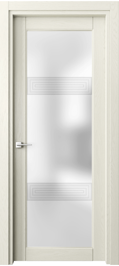 Межкомнатная дверь Ego 6112 Дуб молочно-белый Сатинированное стекло "3D" Цена 101730 ₽ | Volhovec