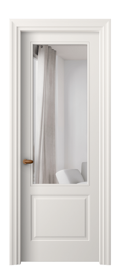 Межкомнатная дверь Эссе 8552 Матовый пудровый белый Двустороннее зеркало, триплекс Цена 487580 AMD | Volhovec