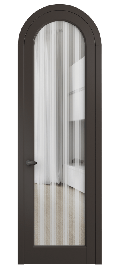 Межкомнатная дверь Палаццо 6814 Матовый антрацит Рифлёное стекло "Дюна", триплекс Цена 884500 AMD | Volhovec