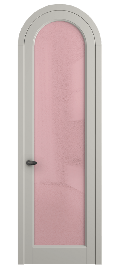 Межкомнатная дверь Палаццо 6814 Матовый тёплый серый Фактурное розовое стекло "Лёд", триплекс Цена 884500 AMD | Volhovec