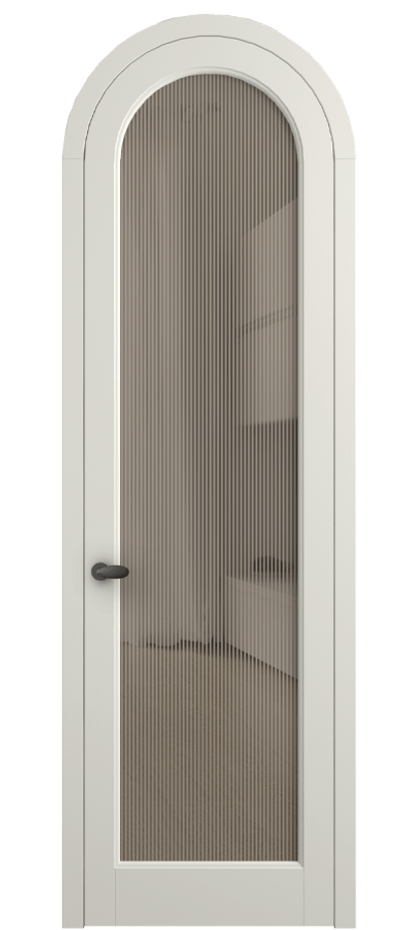 Межкомнатная дверь Палаццо 6814 Матовый жемчужный Рифлёное бронзовое стекло "Дюна", триплекс Цена 131159 ₽ | Volhovec