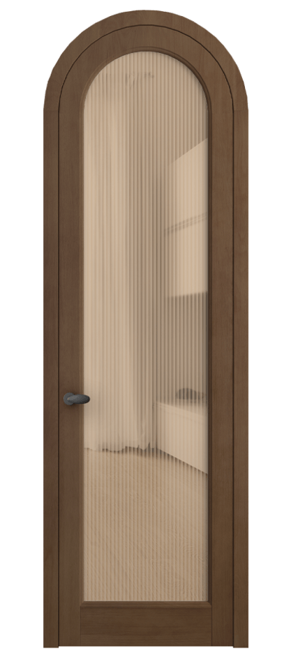 Межкомнатная дверь Палаццо 6814 Бук тёмный матовый Рифлёное оранжевое стекло "Moru", триплекс Цена 1212200 AMD | Volhovec