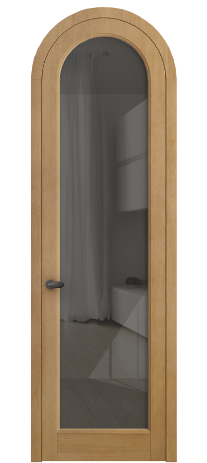 Межкомнатная дверь Палаццо 6814 Бук натуральный матовый Рефлективное серое стекло "Стопсол", калёное Цена 1212200 AMD | Volhovec