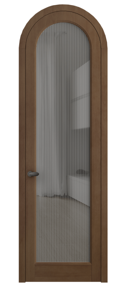 Межкомнатная дверь Палаццо 6814 Бук тёмный матовый Рифлёное серое стекло "Мору", триплекс Цена 1212200 AMD | Volhovec