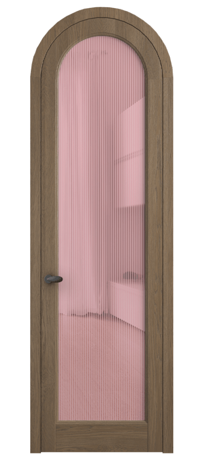 Межкомнатная дверь Палаццо 6814 Дуб джутовый матовый Рифлёное розовое стекло "Дюна", триплекс Цена 1461100 AMD | Volhovec