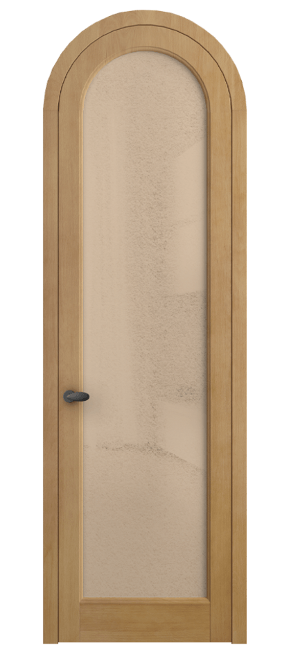 Межкомнатная дверь Палаццо 6814 Бук натуральный матовый Фактурное оранжевое стекло "Лёд", триплекс Цена 1223000 AMD | Volhovec