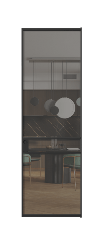 Алюминиевая дверь АЛПЛ040.02 Алюминий Черный Прозрачное серое стекло, триплекс Цена 724660  | Volhovec