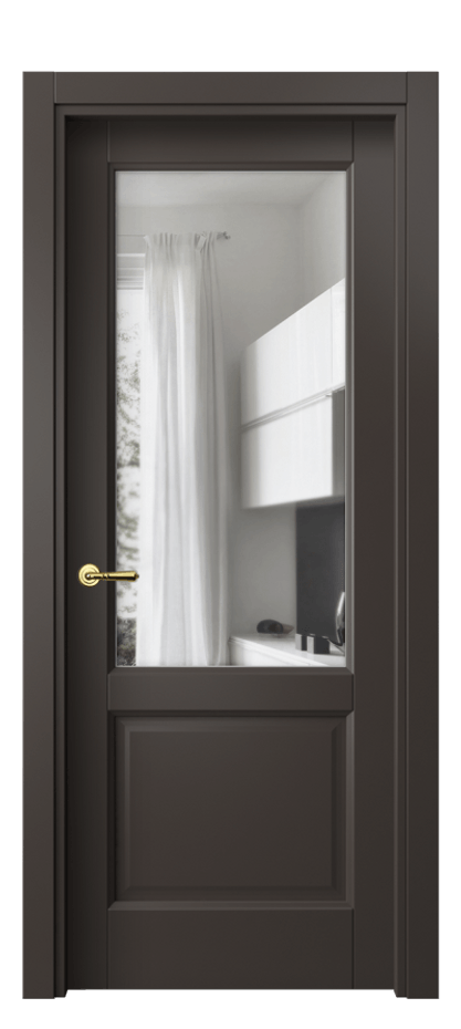 Межкомнатная дверь Galant 1422 Матовый антрацит Прозрачное стекло Цена 353380 AMD | Volhovec