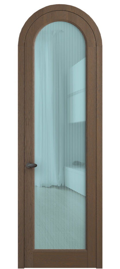 Межкомнатная дверь Палаццо 6814 Дуб туманный матовый Рифлёное голубое стекло "Мору", триплекс Цена 1445600 AMD | Volhovec