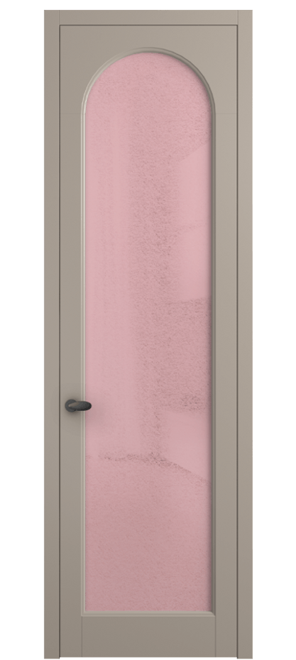 Межкомнатная дверь Палаццо 6804 Матовый бисквитный Фактурное розовое стекло "Лёд", триплекс Цена 694800 AMD | Volhovec