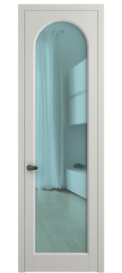 Межкомнатная дверь Палаццо 6804 Матовый серый Прозрачное голубое стекло, триплекс Цена 654400 AMD | Volhovec
