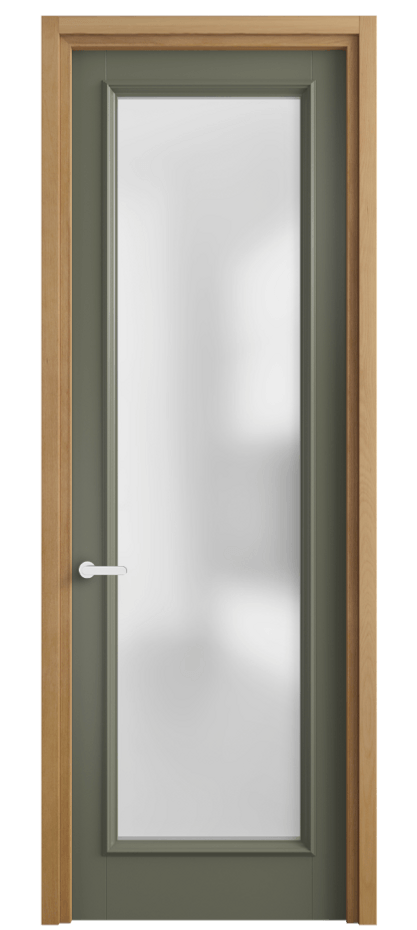 Межкомнатная дверь Шарм 6702 Матовый оливковый тёмный Сатинированное стекло Цена 677100 AMD | Volhovec