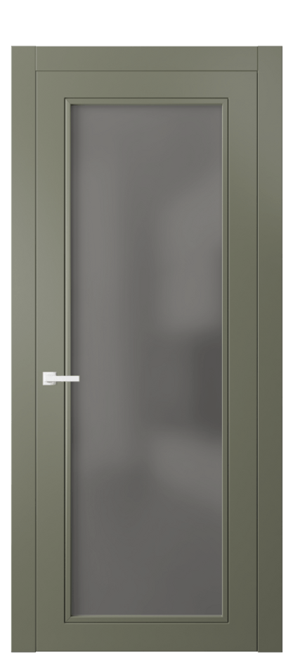 Межкомнатная дверь Neo Classic 8000 Матовый оливковый тёмный Сатинированное серое стекло, триплекс Цена 324240 AMD | Volhovec