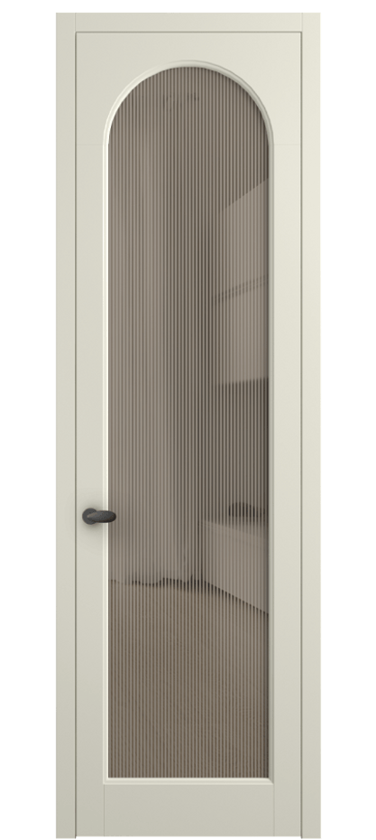 Межкомнатная дверь Палаццо 6804 Матовый молочно-белый Рифлёное бронзовое стекло "Дюна", триплекс Цена 694800 AMD | Volhovec