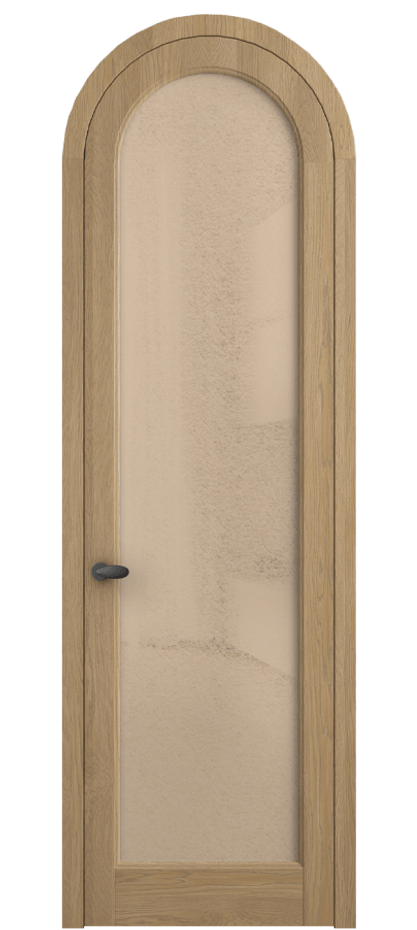 Межкомнатная дверь Палаццо 6814 Дуб соломенный матовый Фактурное оранжевое стекло "Лёд", триплекс Цена 1432100 AMD | Volhovec