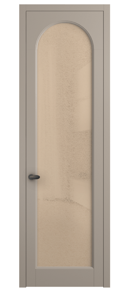 Межкомнатная дверь Палаццо 6804 Матовый бисквитный Фактурное оранжевое стекло "Лёд", триплекс Цена 694800 AMD | Volhovec