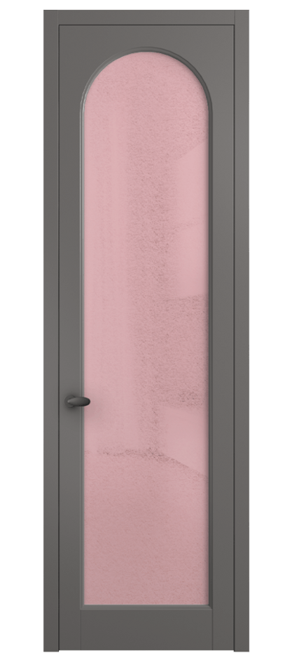Межкомнатная дверь Палаццо 6804 Матовый классический серый Фактурное розовое стекло "Лёд", триплекс Цена 694800 AMD | Volhovec