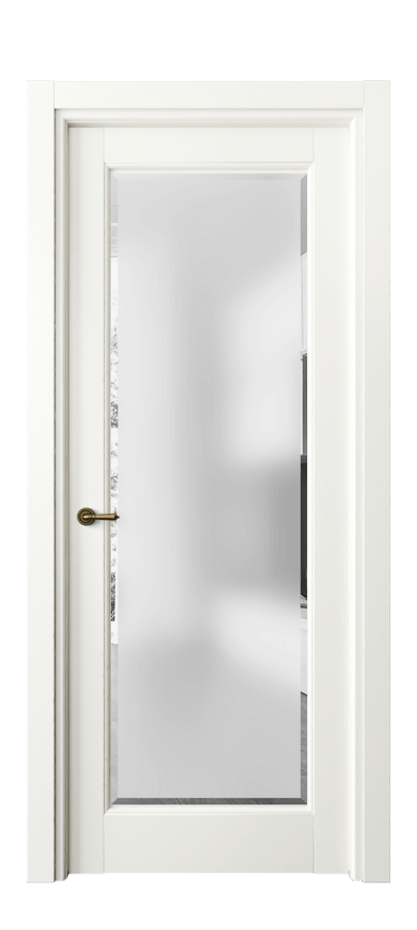 Межкомнатная дверь Тоскана Элегантэ 6300 Матовый жемчужный Сатинированное стекло с фацетом Цена 635950 AMD | Volhovec