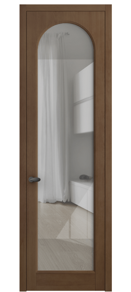 Межкомнатная дверь Палаццо 6804 Бук тёмный матовый Рефлективное прозрачное стекло "Стопсол", калёное Цена 871900 AMD | Volhovec