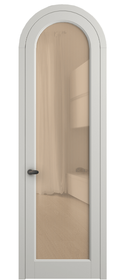 Межкомнатная дверь Палаццо 6814 Матовый серый Рифлёное оранжевое стекло "Дюна", триплекс Цена 884500 AMD | Volhovec