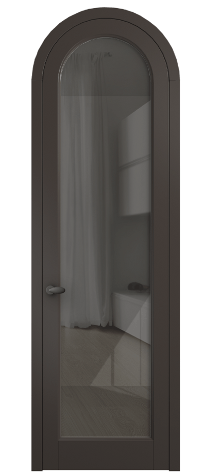 Межкомнатная дверь Палаццо 6814 Матовый антрацит Рефлективное серое стекло "Стопсол", калёное Цена 898000 AMD | Volhovec