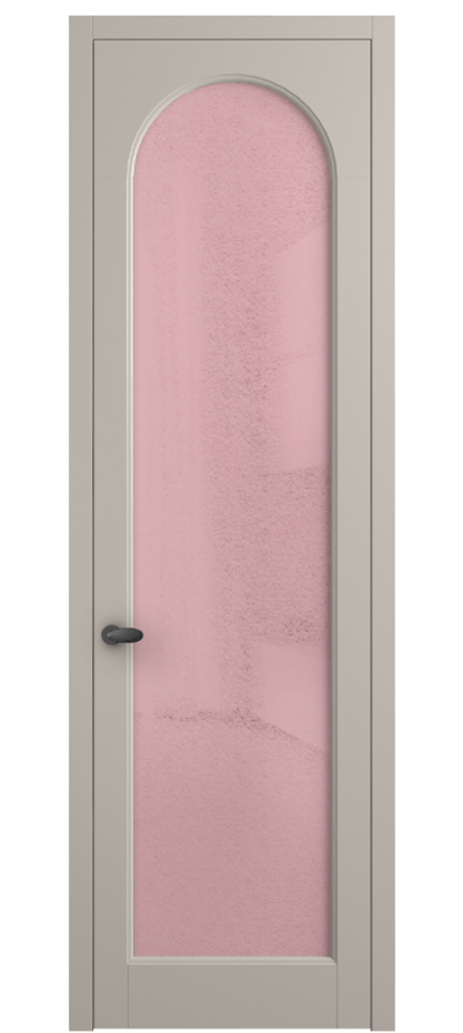 Межкомнатная дверь Палаццо 6804 Матовый светло-бежевый Фактурное розовое стекло "Лёд", триплекс Цена 694800 AMD | Volhovec