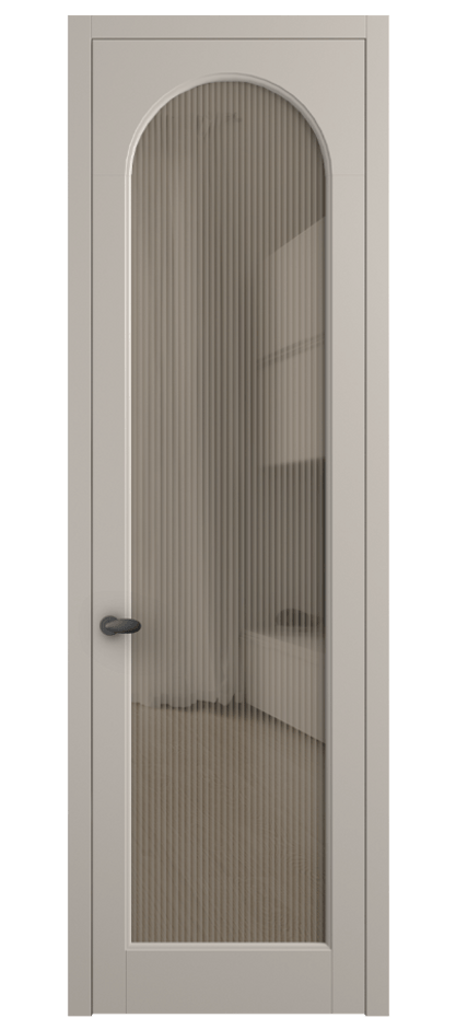 Межкомнатная дверь Палаццо 6804 Матовый светло-бежевый Рифлёное бронзовое стекло "Moru", триплекс Цена 708300 AMD | Volhovec