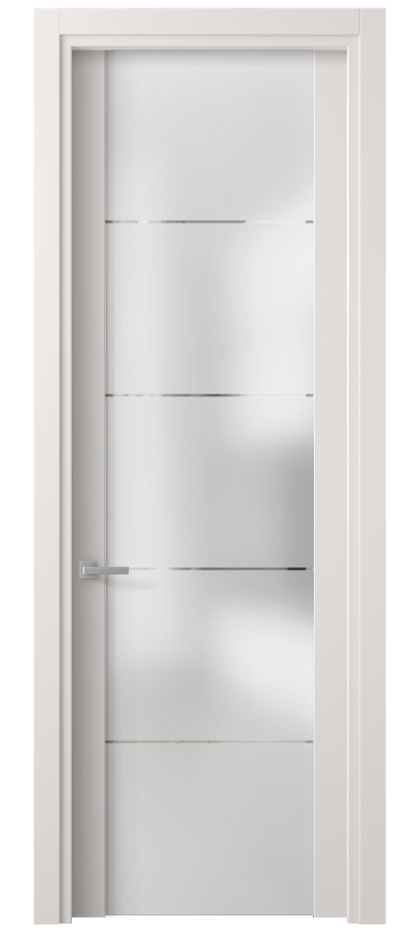 Межкомнатная дверь Планум 4114 ПЭТ кремово-серый Сатинированное стекло с гравировкой «КВАДРО», триплекс Цена 219440 AMD | Volhovec