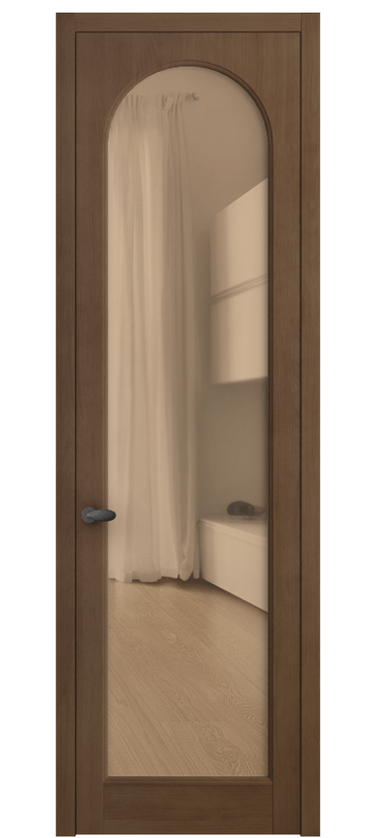 Межкомнатная дверь Palazzo 6804 Бук тёмный матовый Прозрачное оранжевое стекло, триплекс Цена 817900 AMD | Volhovec