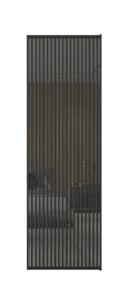 Алюминиевая дверь АЛПЛ040.06 Алюминий Черный Рефлективное серое стекло "Stopsol", калёное Цена 1463381  | Volhovec