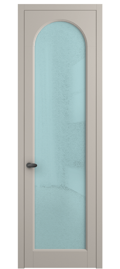 Межкомнатная дверь Палаццо 6804 Матовый светло-бежевый Фактурное голубое стекло "Лёд", триплекс Цена 694800 AMD | Volhovec