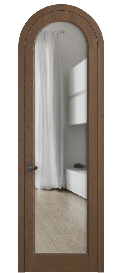 Межкомнатная дверь Палаццо 6814 Дуб каштановый матовый Прозрачное стекло Цена 1420600 AMD | Volhovec